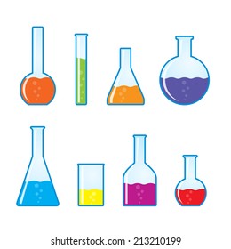 Chemical tubes icons set. Vector illustration