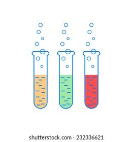 Chemical tubes icons set. Vector illustration