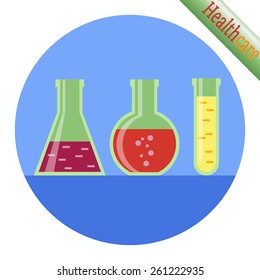 Chemical tubes icons set. Vector illustration