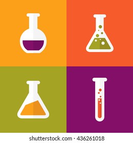 Chemical tubes set. Vector illustration