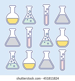 Chemical tubes set. Vector illustration