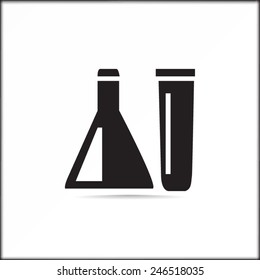 Chemical tubes vector icon 