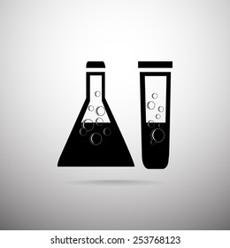 Chemical tubes vector icon