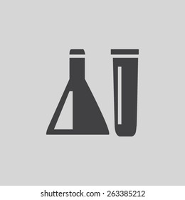 Chemical tubes vector icon 