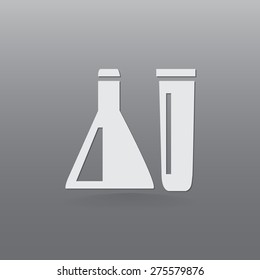 Chemical tubes vector icon 