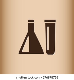 Chemical tubes vector icon 