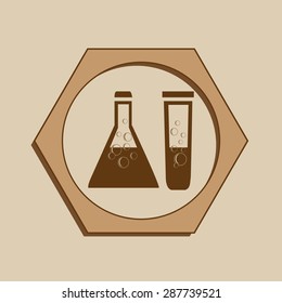 Chemical tubes vector icon 