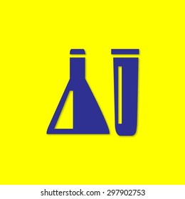 Chemical tubes vector icon 