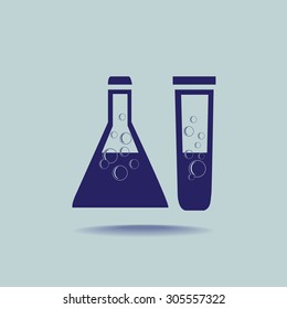 Chemical tubes vector icon 