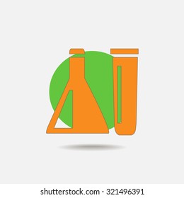 Chemical tubes vector icon 