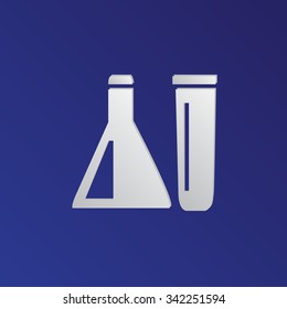 Chemical tubes vector icon 