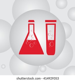Chemical tubes vector icon 