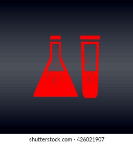 Chemical tubes vector icon