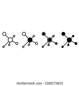 Chemisches Vektorsymbol-Set. Sammlung von Laborillustrationszeichen. Chemie-Logo. Biotechnologie-Symbol.