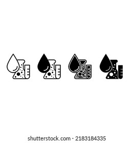 Chemical vector icon set. lab illustration sign collection. Chemistry logo. biotechnology symbol.