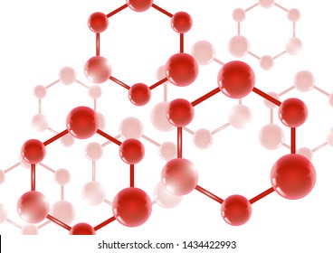 Chemical vector nanotechnology background with 3d macro molecules. Vector illustration for scientific, chemical, physical, educational and other projects.