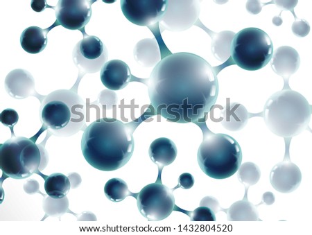 Chemical vector nanotechnology background with 3d macro molecules. Vector illustration for scientific, chemical, physical, educational and other projects.