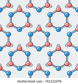 Chemical vector seamless pattern in flat style. Vector pattern can be used as wallpaper, website background, cover design, textiles and advertising