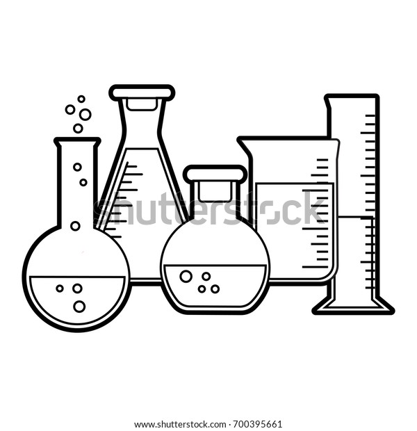 Chemical Vessels Outline Design Vector Illustration Stock Vector ...