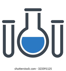 Chemical Vessels vector icon. Style is bicolor flat symbol, smooth blue colors, rounded angles, white background.