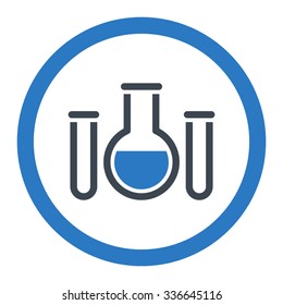 Chemical Vessels vector icon. Style is bicolor flat rounded symbol, smooth blue colors, rounded angles, white background.