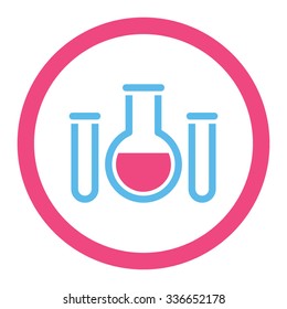 Chemical Vessels vector icon. Style is bicolor flat rounded symbol, pink and blue colors, rounded angles, white background.