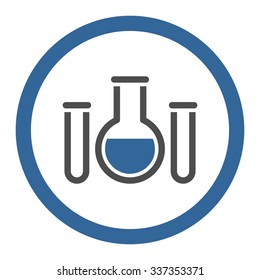 Chemical Vessels vector icon. Style is bicolor flat rounded symbol, cobalt and gray colors, rounded angles, white background.