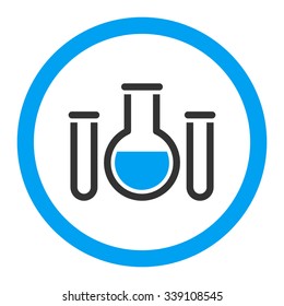 Chemical Vessels vector icon. Style is bicolor flat rounded symbol, blue and gray colors, rounded angles, white background.