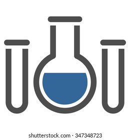 Chemical Vessels vector icon. Style is bicolor flat symbol, cobalt and gray colors, rounded angles, white background.