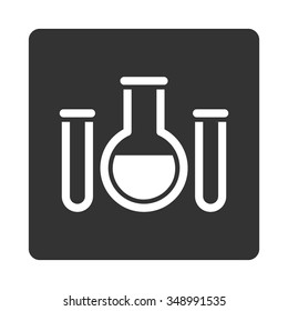 Chemical Vessels vector icon. Style is flat rounded square button, white and gray colors, white background.