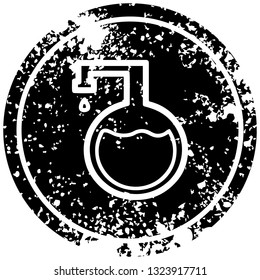 chemical vial distressed icon symbol