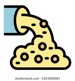 Chemical waste icon outline vector. Paper factory. Reuse program color flat