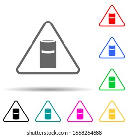 chemical waste sign multi color style icon. Simple glyph, flat vector of warning signs icons for ui and ux, website or mobile application