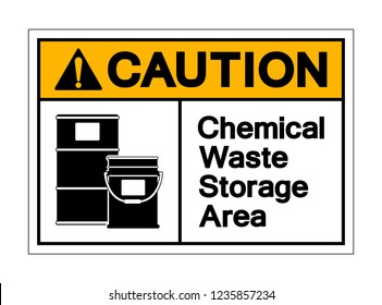 Chemical Waste Storage Area Symbol Sign ,Vector Illustration, Isolate On White Background Label .EPS10
