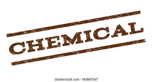 Chemical watermark stamp. Text caption between parallel lines with grunge design style. Rubber seal stamp with dirty texture. Vector brown color ink imprint on a white background.