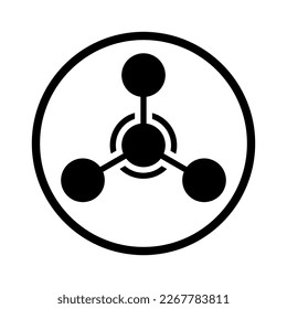 Chemische Waffe schwarz Symbol. Vektorelement mit schwarzer Farbe auf weißem Hintergrund.