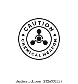 Chemical weapon caution warning symbol design vector