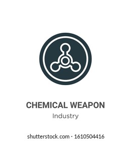 Chemical weapon glyph icon vector on white background. Flat vector chemical weapon icon symbol sign from modern industry collection for mobile concept and web apps design.