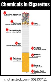 chemicals in cigarettes, vector