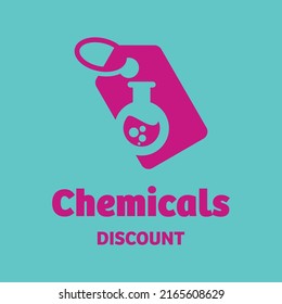 Chemicals with discount, logo design vector symbol icon illustration creative idea