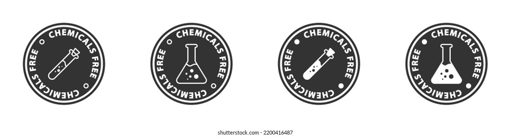 Chemicals free black icons. Flat vector illustration.