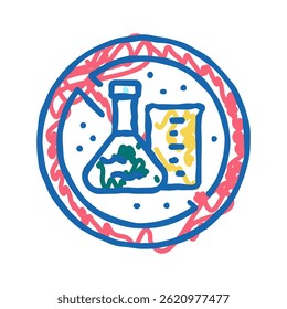 chemicals free cosmetic doodle icon sketch vector. chemicals free cosmetic sign. isolated symbol illustration