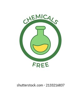Chemicals free label icon in color icon, isolated on white background 