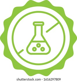 
chemicals free outline green icon