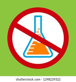 chemicals free symbol, danger chemicals warning sign chemical safety, mercury free icon in red crossed circle forbidden sign with a chemical flask tube icon sign, do not allowed use toxic chemical