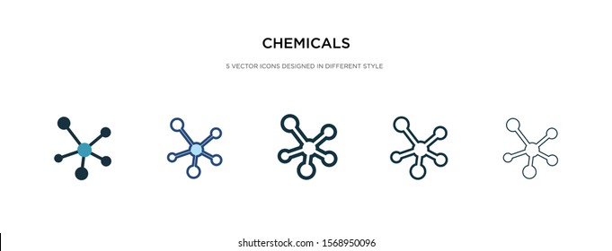 chemicals icon in different style vector illustration. two colored and black chemicals vector icons designed in filled, outline, line and stroke style can be used for web, mobile, ui