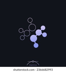 chemicals icon with a molecules, vector
