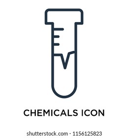 Chemicals icon vector isolated on white background, Chemicals transparent sign , line symbol or linear element design in outline style