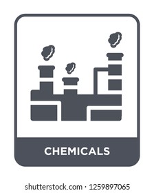 chemicals icon vector on white background, chemicals trendy filled icons from Industry collection, chemicals simple element illustration