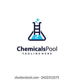 chemicals logo with pool concept